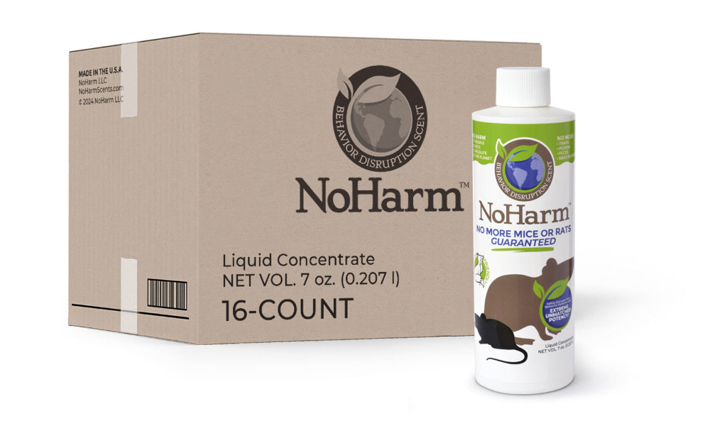 16-count set of No Harm Scents liquid bottles shown with branded box