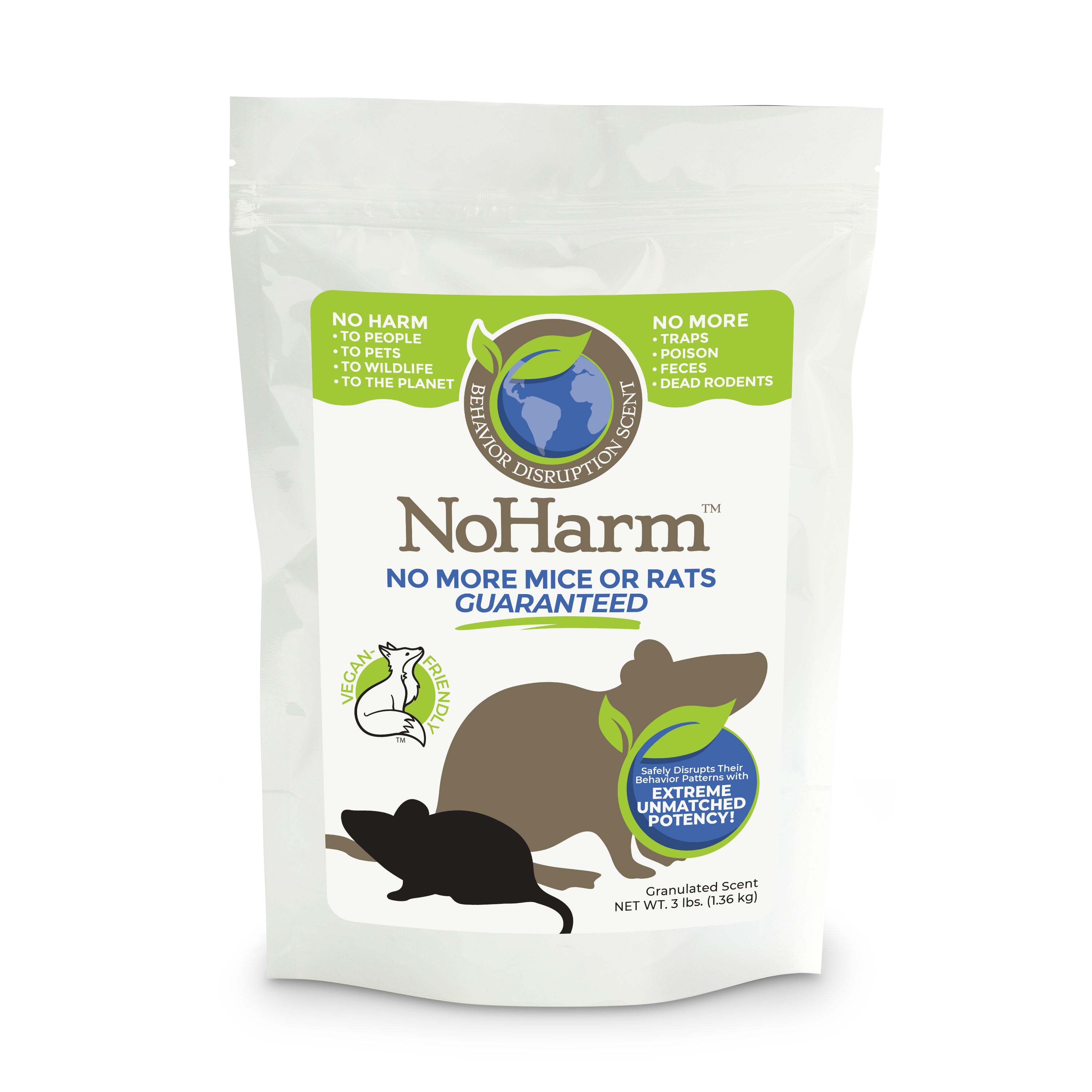 NoHarm Rodent Behavior Disruption Scent - 3 lb. Bag Granular